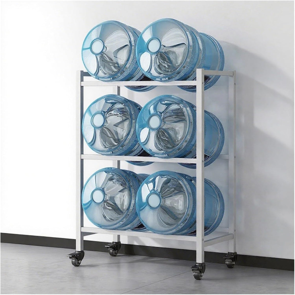 Heavy Duty 5 Gallon Water Bottle Holder Dispenser Stand, Separated 2/3/4/6/8/9/12-tier Stackable Water Jug Storage, Upright Drink Cooler Caddy(4 Tray -1 * 4)