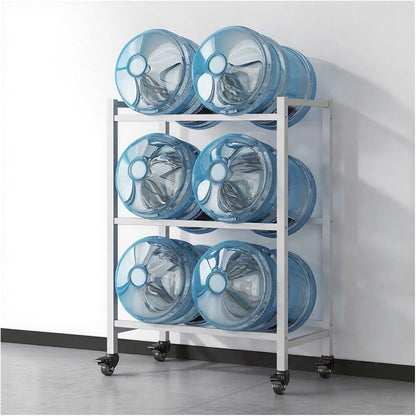 Heavy Duty 5 Gallon Water Bottle Holder Dispenser Stand, Separated 2/3/4/6/8/9/12-tier Stackable Water Jug Storage, Upright Drink Cooler Caddy(4 Tray -1 * 4)
