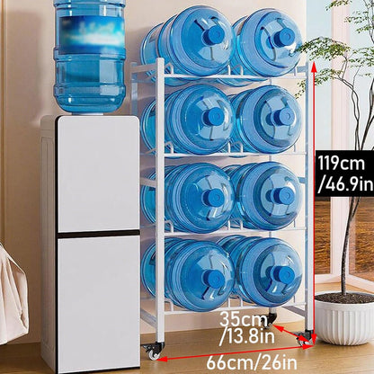 Heavy Duty 5 Gallon Water Bottle Holder Dispenser Stand, Separated 2/3/4/6/8/9/12-tier Stackable Water Jug Storage, Upright Drink Cooler Caddy(4 Tray -1 * 4)