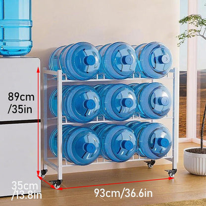 Heavy Duty 5 Gallon Water Bottle Holder Dispenser Stand, Separated 2/3/4/6/8/9/12-tier Stackable Water Jug Storage, Upright Drink Cooler Caddy(4 Tray -1 * 4)
