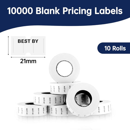 10 Rolls Best by Labels for Price Gun Expiration Date Pantry Labels Bulk 10, 000 Blank Price and Date Gun Label for Containers, Kitchen Stickers for Food Freshness