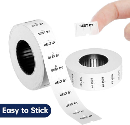 10 Rolls Best by Labels for Price Gun Expiration Date Pantry Labels Bulk 10, 000 Blank Price and Date Gun Label for Containers, Kitchen Stickers for Food Freshness