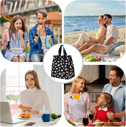 TELLUMO Insulated Lunch Bag for Men Women, Large Reusable Leakproof Lunch Box Container, Small Portable Thermal Snack Bag, Reusable Travel Office Work Beach Cooler Tote Bag for Adults, Grey