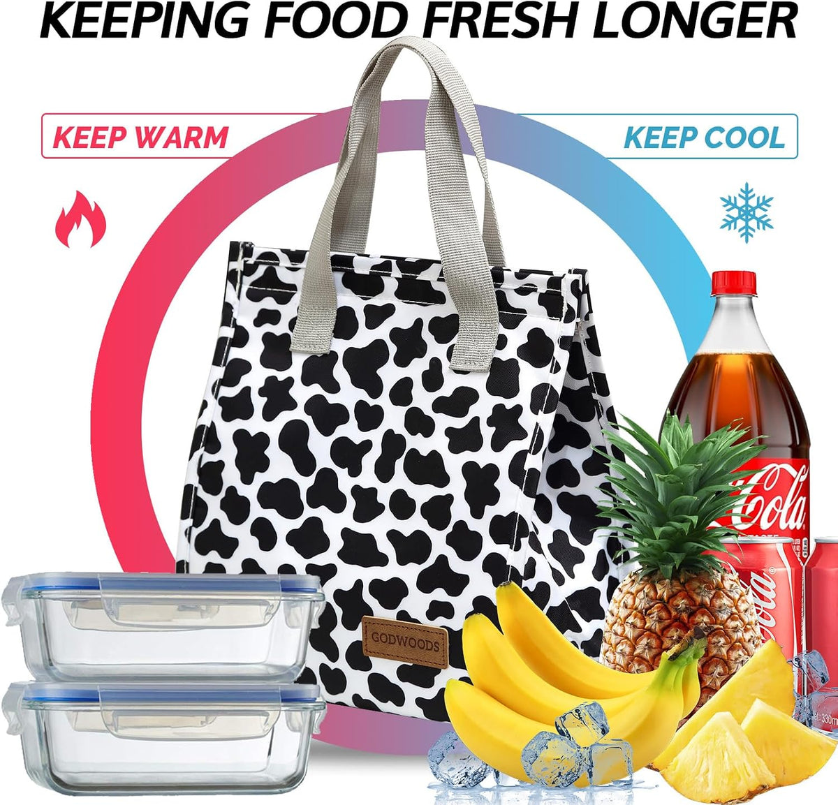 TELLUMO Insulated Lunch Bag for Men Women, Large Reusable Leakproof Lunch Box Container, Small Portable Thermal Snack Bag, Reusable Travel Office Work Beach Cooler Tote Bag for Adults, Grey
