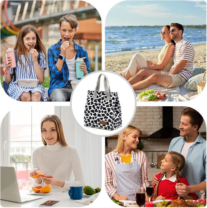 TELLUMO Insulated Lunch Bag for Men Women, Large Reusable Leakproof Lunch Box Container, Small Portable Thermal Snack Bag, Reusable Travel Office Work Beach Cooler Tote Bag for Adults, Grey