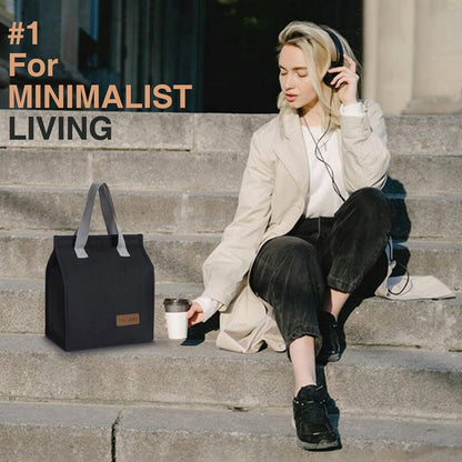 TELLUMO Insulated Lunch Bag for Men Women, Large Reusable Leakproof Lunch Box Container, Small Portable Thermal Snack Bag, Reusable Travel Office Work Beach Cooler Tote Bag for Adults, Grey