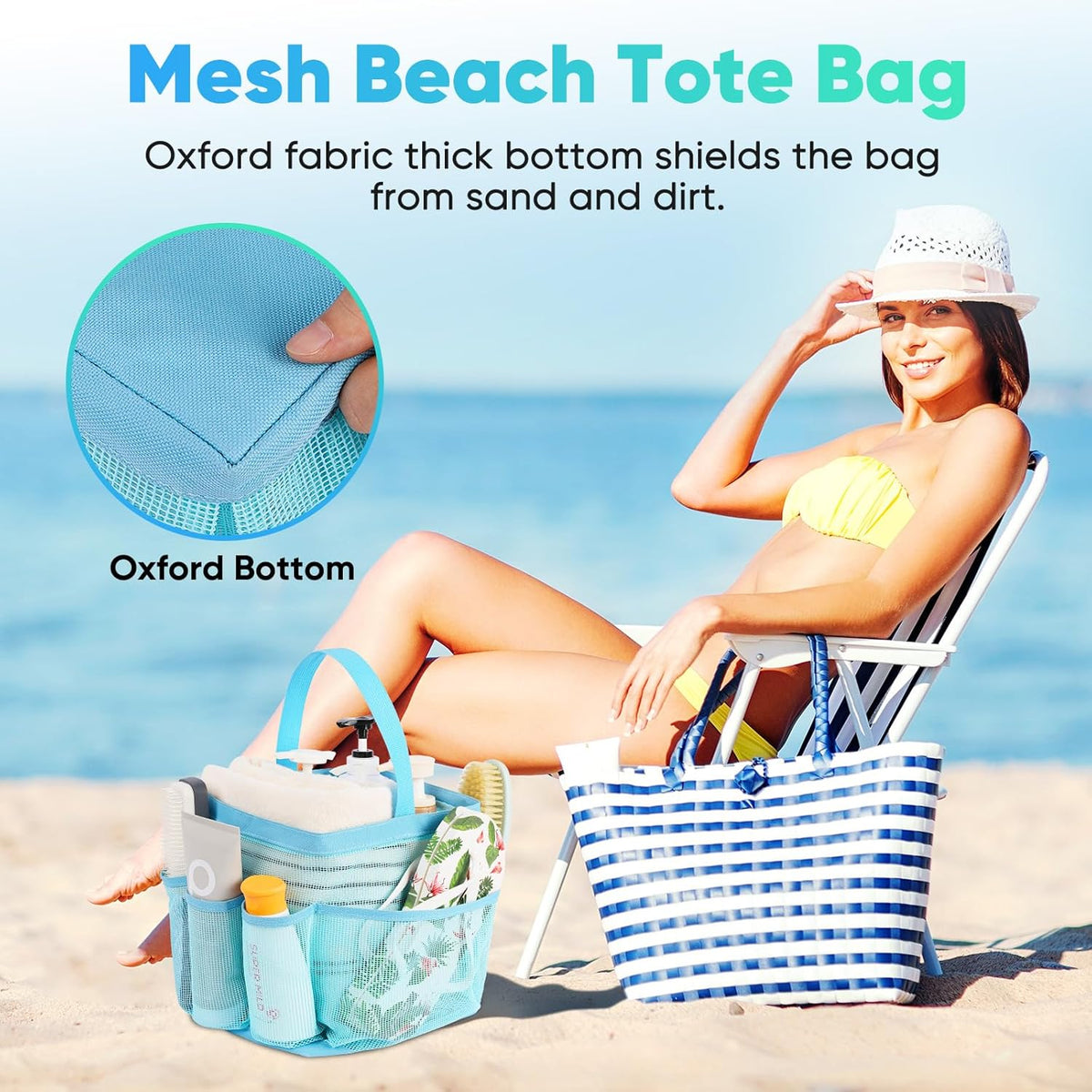 Mesh Shower Caddy Portable for College Dorm Room Essentials, Shower Caddy Dorm with 9-Pocket Large Capacity for Beach, Swimming, Gym, Camping, Travel essentials