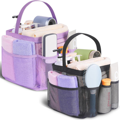Mesh Shower Caddy Portable for College Dorm Room Essentials, Shower Caddy Dorm with 9-Pocket Large Capacity for Beach, Swimming, Gym, Camping, Travel essentials