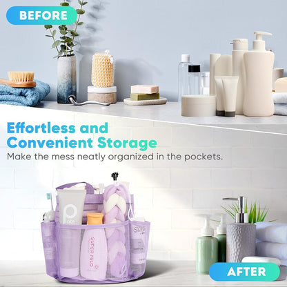 Mesh Shower Caddy Portable for College Dorm Room Essentials, Shower Caddy Dorm with 9-Pocket Large Capacity for Beach, Swimming, Gym, Camping, Travel essentials