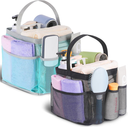 Mesh Shower Caddy Portable for College Dorm Room Essentials, Shower Caddy Dorm with 9-Pocket Large Capacity for Beach, Swimming, Gym, Camping, Travel essentials