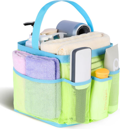 Mesh Shower Caddy Portable for College Dorm Room Essentials, Shower Caddy Dorm with 9-Pocket Large Capacity for Beach, Swimming, Gym, Camping, Travel essentials