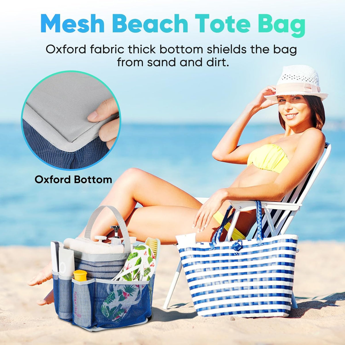 Mesh Shower Caddy Portable for College Dorm Room Essentials, Shower Caddy Dorm with 9-Pocket Large Capacity for Beach, Swimming, Gym, Camping, Travel essentials