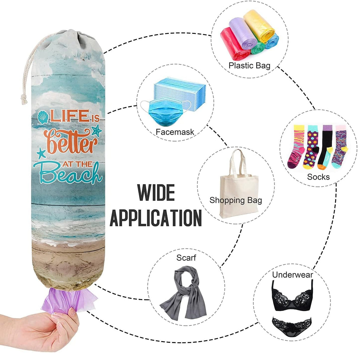 Funny You Me & The Dogs, Grocery Bags Holder Organizer For Shopping Bags, Wall Mount Plastic Bags Storage Container Dispensers, Gift For The Preferred Family And Friends