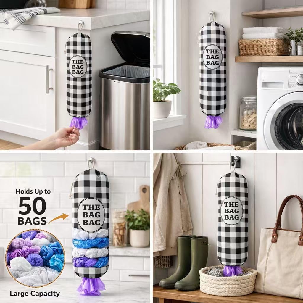 Funny You Me & The Dogs, Grocery Bags Holder Organizer For Shopping Bags, Wall Mount Plastic Bags Storage Container Dispensers, Gift For The Preferred Family And Friends