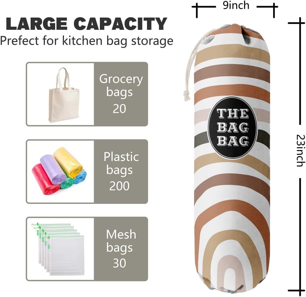 Funny You Me & The Dogs, Grocery Bags Holder Organizer For Shopping Bags, Wall Mount Plastic Bags Storage Container Dispensers, Gift For The Preferred Family And Friends