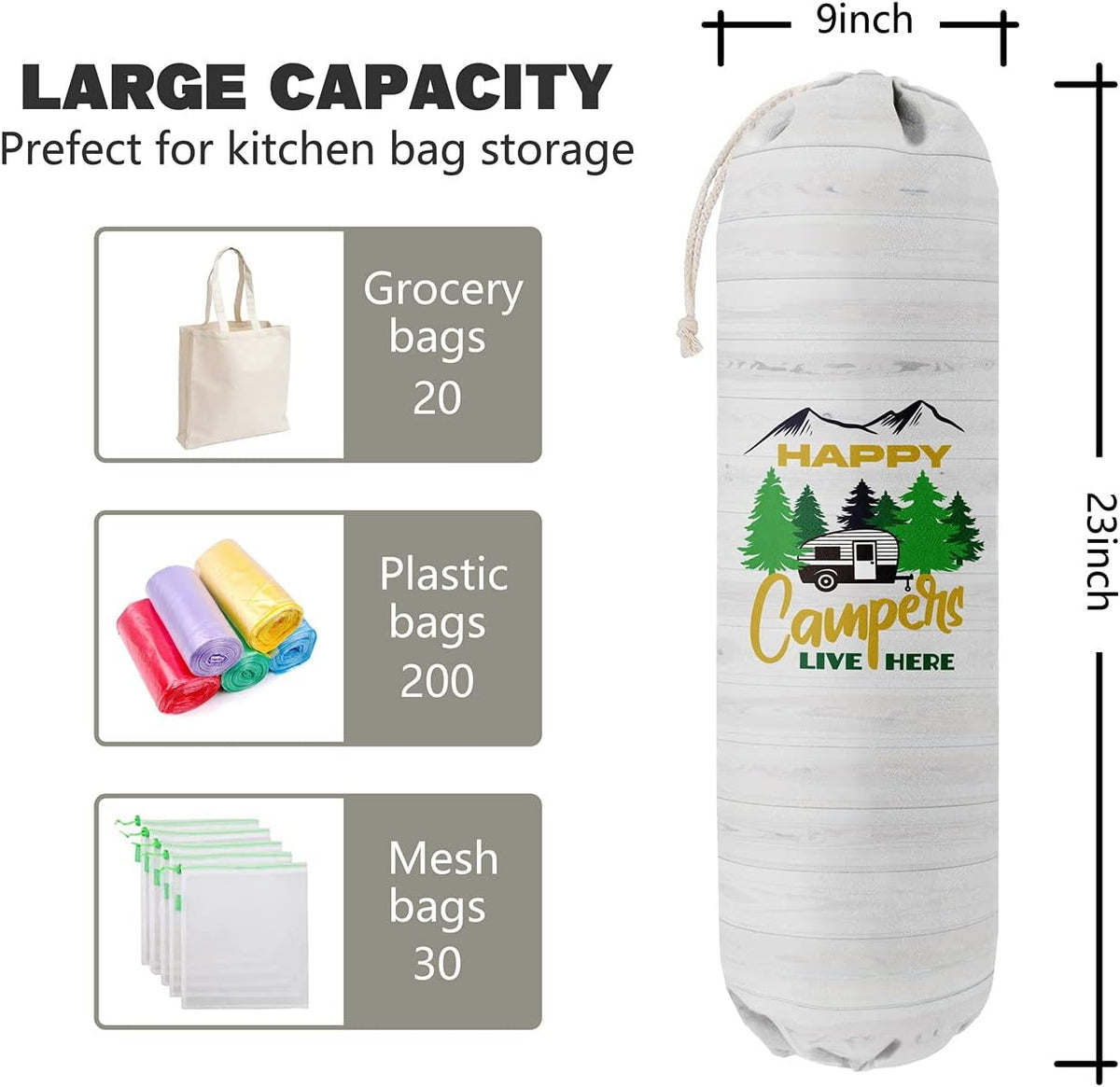 Funny You Me & The Dogs, Grocery Bags Holder Organizer For Shopping Bags, Wall Mount Plastic Bags Storage Container Dispensers, Gift For The Preferred Family And Friends