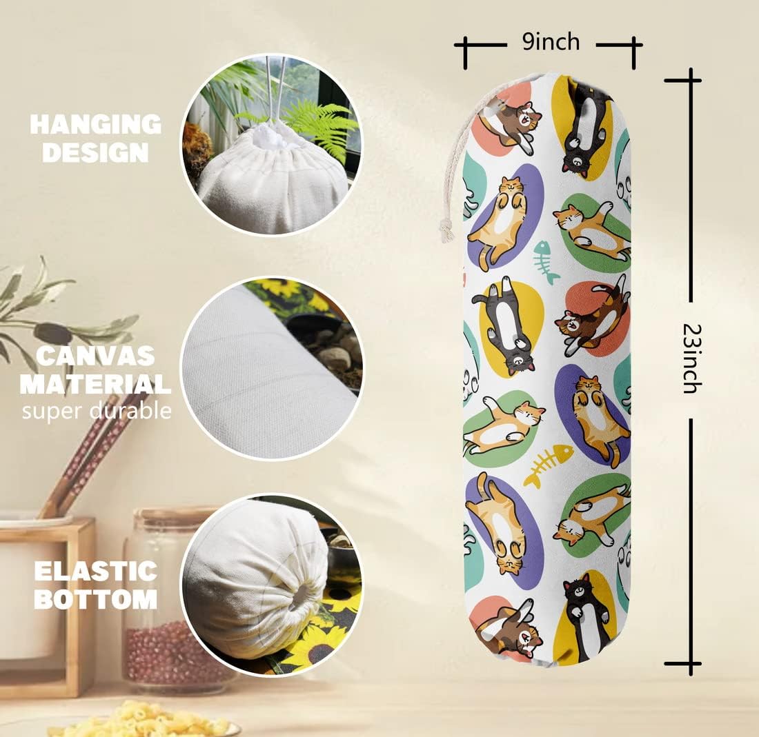 Funny You Me & The Dogs, Grocery Bags Holder Organizer For Shopping Bags, Wall Mount Plastic Bags Storage Container Dispensers, Gift For The Preferred Family And Friends