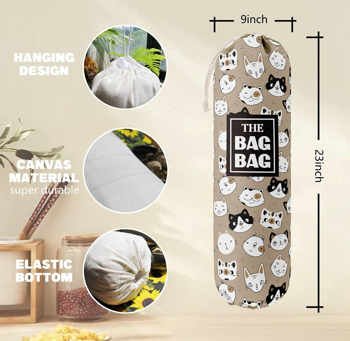 Funny You Me & The Dogs, Grocery Bags Holder Organizer For Shopping Bags, Wall Mount Plastic Bags Storage Container Dispensers, Gift For The Preferred Family And Friends
