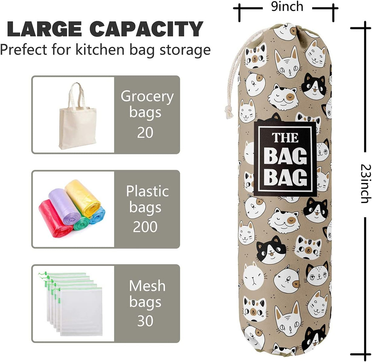 Funny You Me & The Dogs, Grocery Bags Holder Organizer For Shopping Bags, Wall Mount Plastic Bags Storage Container Dispensers, Gift For The Preferred Family And Friends