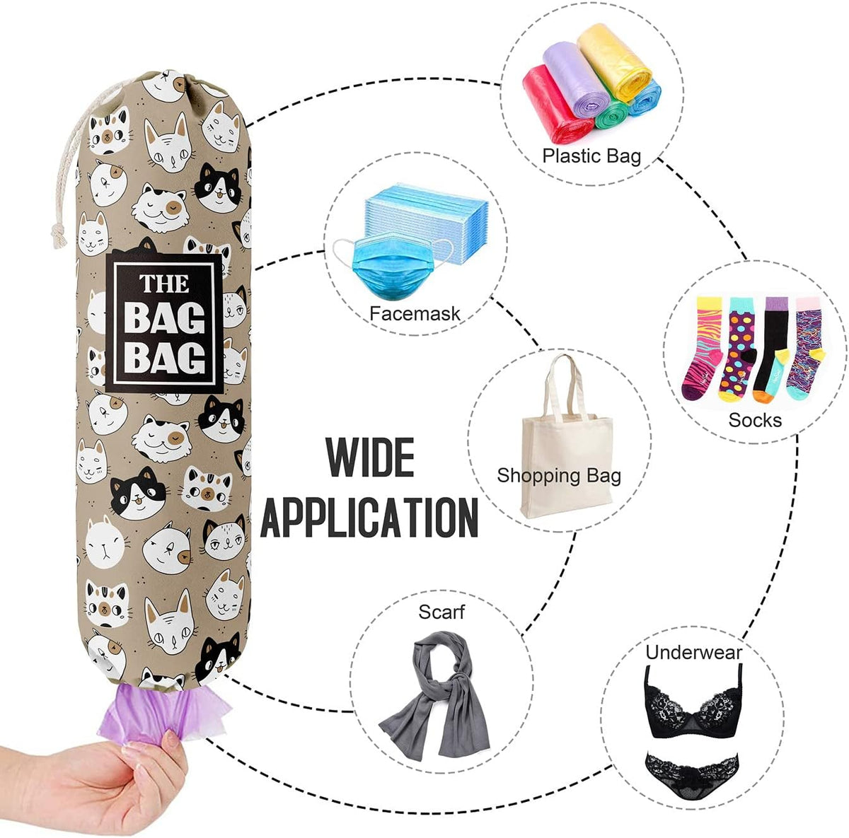 Funny You Me & The Dogs, Grocery Bags Holder Organizer For Shopping Bags, Wall Mount Plastic Bags Storage Container Dispensers, Gift For The Preferred Family And Friends