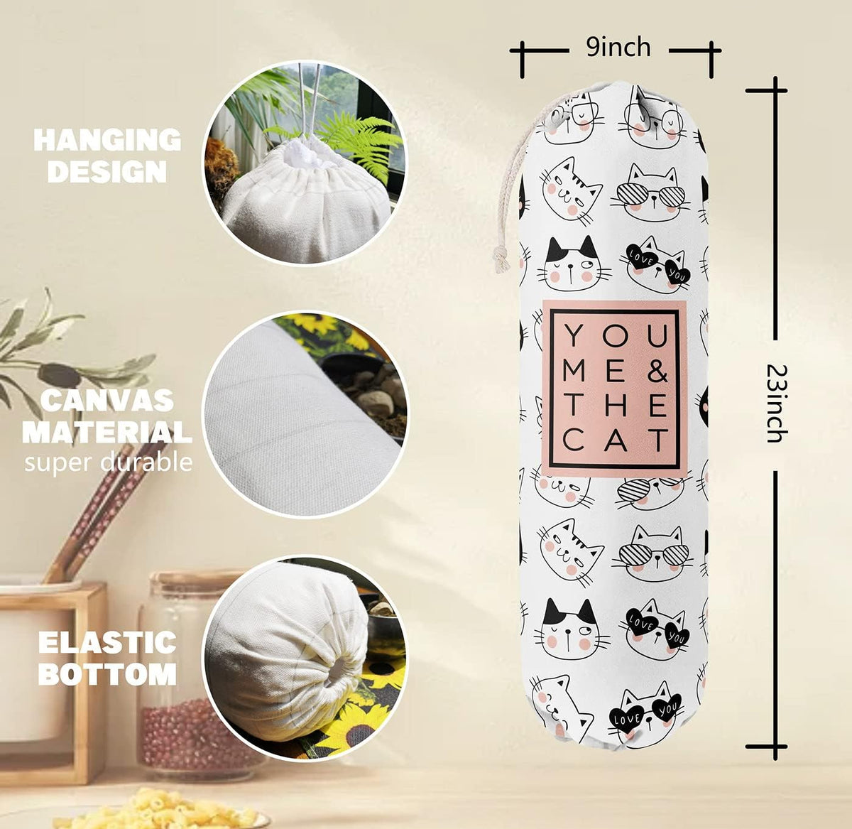 Funny You Me & The Dogs, Grocery Bags Holder Organizer For Shopping Bags, Wall Mount Plastic Bags Storage Container Dispensers, Gift For The Preferred Family And Friends