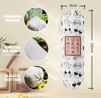 Funny You Me & The Dogs, Grocery Bags Holder Organizer For Shopping Bags, Wall Mount Plastic Bags Storage Container Dispensers, Gift For The Preferred Family And Friends