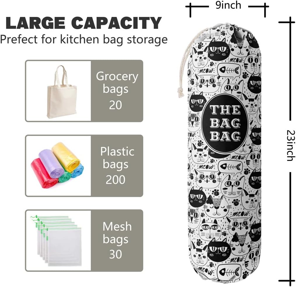 Funny You Me & The Dogs, Grocery Bags Holder Organizer For Shopping Bags, Wall Mount Plastic Bags Storage Container Dispensers, Gift For The Preferred Family And Friends