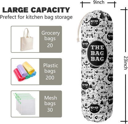Funny You Me & The Dogs, Grocery Bags Holder Organizer For Shopping Bags, Wall Mount Plastic Bags Storage Container Dispensers, Gift For The Preferred Family And Friends
