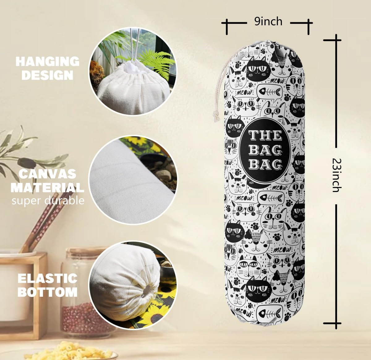 Funny You Me & The Dogs, Grocery Bags Holder Organizer For Shopping Bags, Wall Mount Plastic Bags Storage Container Dispensers, Gift For The Preferred Family And Friends