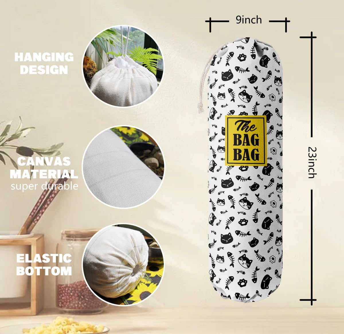 Funny You Me & The Dogs, Grocery Bags Holder Organizer For Shopping Bags, Wall Mount Plastic Bags Storage Container Dispensers, Gift For The Preferred Family And Friends