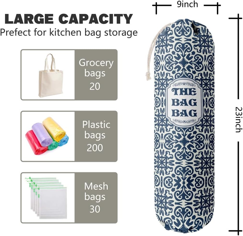 Funny You Me & The Dogs, Grocery Bags Holder Organizer For Shopping Bags, Wall Mount Plastic Bags Storage Container Dispensers, Gift For The Preferred Family And Friends