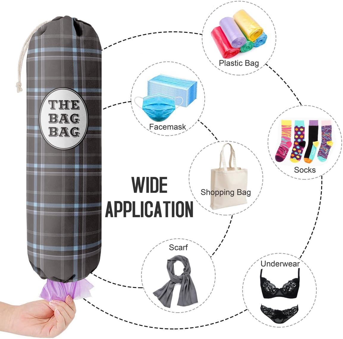Funny You Me & The Dogs, Grocery Bags Holder Organizer For Shopping Bags, Wall Mount Plastic Bags Storage Container Dispensers, Gift For The Preferred Family And Friends