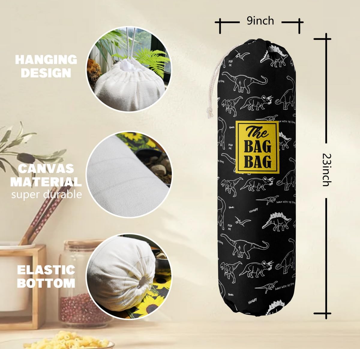 Funny You Me & The Dogs, Grocery Bags Holder Organizer For Shopping Bags, Wall Mount Plastic Bags Storage Container Dispensers, Gift For The Preferred Family And Friends