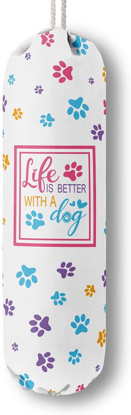 Funny You Me & The Dogs, Grocery Bags Holder Organizer For Shopping Bags, Wall Mount Plastic Bags Storage Container Dispensers, Gift For The Preferred Family And Friends