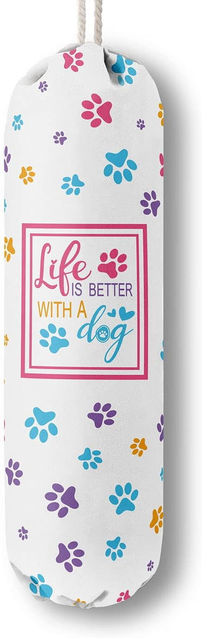 Funny You Me & The Dogs, Grocery Bags Holder Organizer For Shopping Bags, Wall Mount Plastic Bags Storage Container Dispensers, Gift For The Preferred Family And Friends