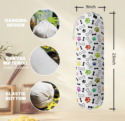 Funny You Me & The Dogs, Grocery Bags Holder Organizer For Shopping Bags, Wall Mount Plastic Bags Storage Container Dispensers, Gift For The Preferred Family And Friends