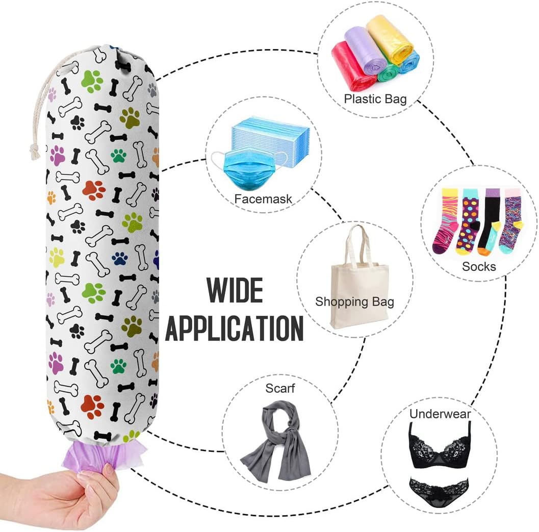 Funny You Me & The Dogs, Grocery Bags Holder Organizer For Shopping Bags, Wall Mount Plastic Bags Storage Container Dispensers, Gift For The Preferred Family And Friends