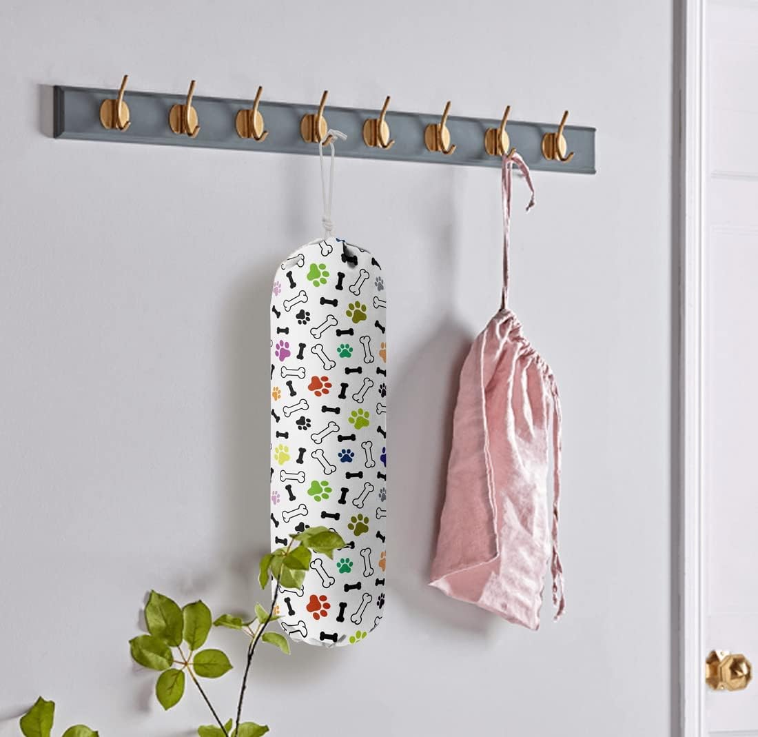 Funny You Me & The Dogs, Grocery Bags Holder Organizer For Shopping Bags, Wall Mount Plastic Bags Storage Container Dispensers, Gift For The Preferred Family And Friends