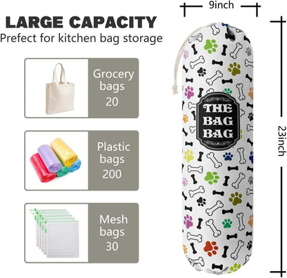 Funny You Me & The Dogs, Grocery Bags Holder Organizer For Shopping Bags, Wall Mount Plastic Bags Storage Container Dispensers, Gift For The Preferred Family And Friends