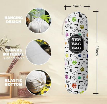 Funny You Me & The Dogs, Grocery Bags Holder Organizer For Shopping Bags, Wall Mount Plastic Bags Storage Container Dispensers, Gift For The Preferred Family And Friends