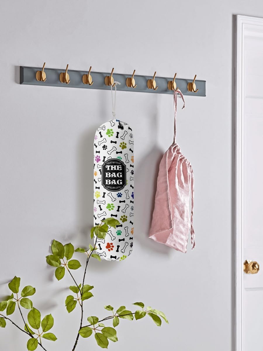 Funny You Me & The Dogs, Grocery Bags Holder Organizer For Shopping Bags, Wall Mount Plastic Bags Storage Container Dispensers, Gift For The Preferred Family And Friends