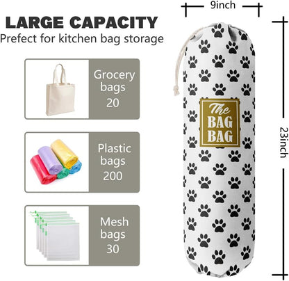 Funny You Me & The Dogs, Grocery Bags Holder Organizer For Shopping Bags, Wall Mount Plastic Bags Storage Container Dispensers, Gift For The Preferred Family And Friends