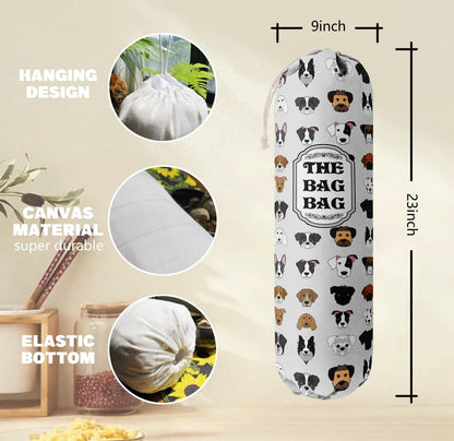 Funny You Me & The Dogs, Grocery Bags Holder Organizer For Shopping Bags, Wall Mount Plastic Bags Storage Container Dispensers, Gift For The Preferred Family And Friends
