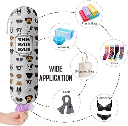Funny You Me & The Dogs, Grocery Bags Holder Organizer For Shopping Bags, Wall Mount Plastic Bags Storage Container Dispensers, Gift For The Preferred Family And Friends