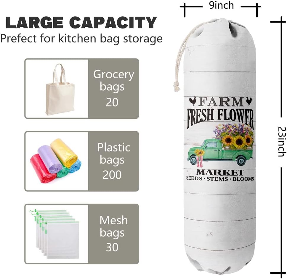 Funny You Me & The Dogs, Grocery Bags Holder Organizer For Shopping Bags, Wall Mount Plastic Bags Storage Container Dispensers, Gift For The Preferred Family And Friends