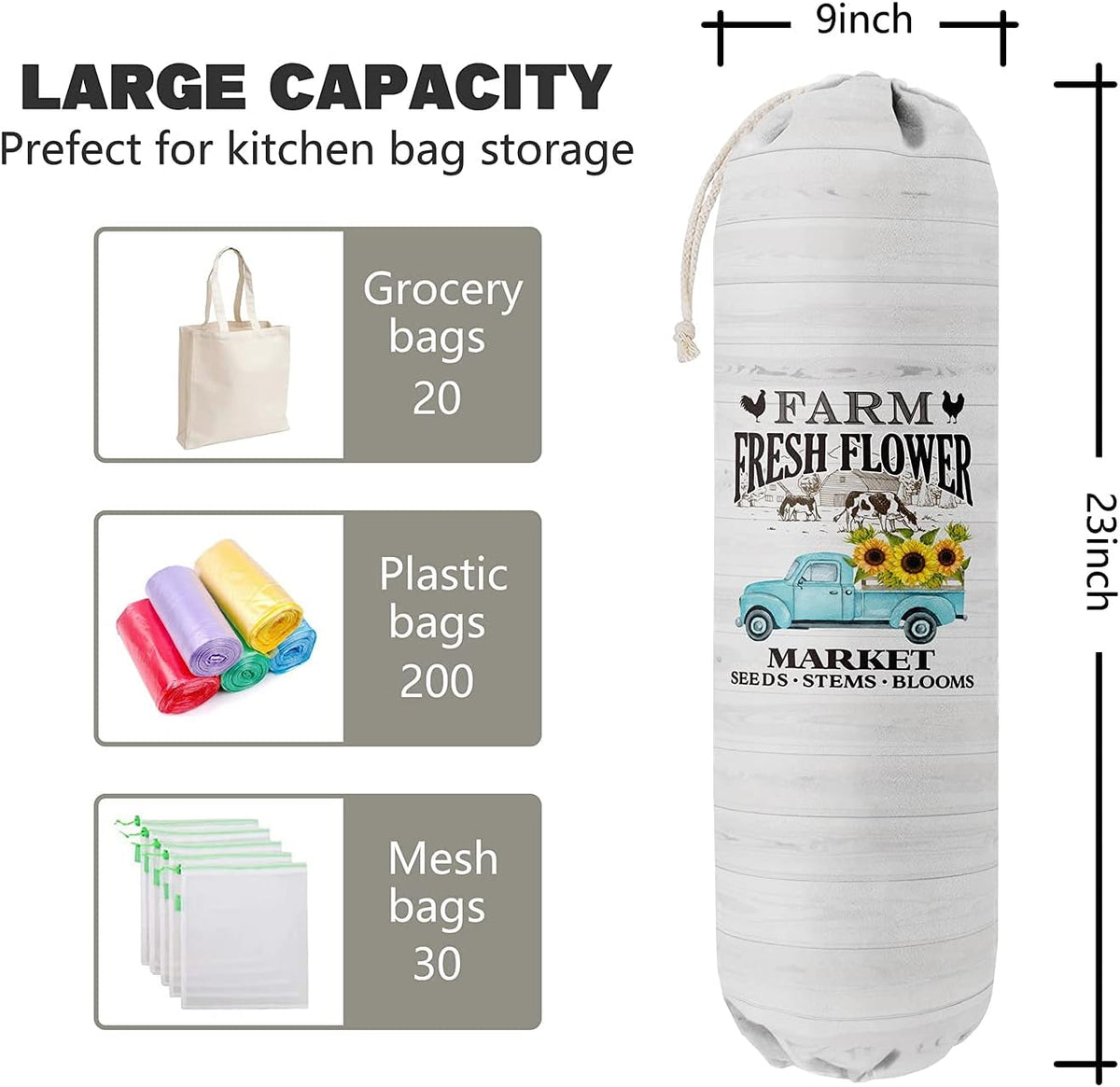 Funny You Me & The Dogs, Grocery Bags Holder Organizer For Shopping Bags, Wall Mount Plastic Bags Storage Container Dispensers, Gift For The Preferred Family And Friends