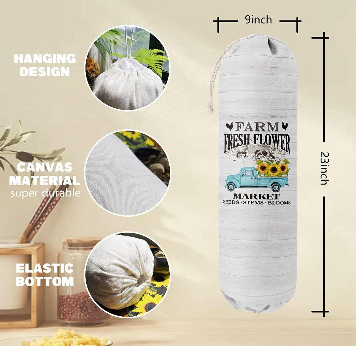 Funny You Me & The Dogs, Grocery Bags Holder Organizer For Shopping Bags, Wall Mount Plastic Bags Storage Container Dispensers, Gift For The Preferred Family And Friends