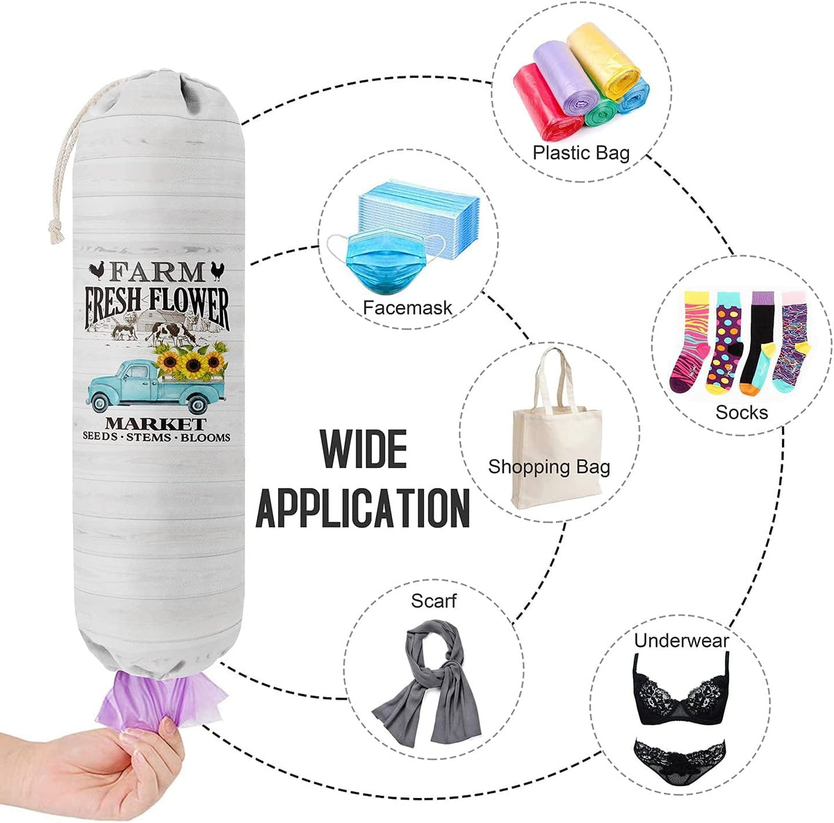 Funny You Me & The Dogs, Grocery Bags Holder Organizer For Shopping Bags, Wall Mount Plastic Bags Storage Container Dispensers, Gift For The Preferred Family And Friends