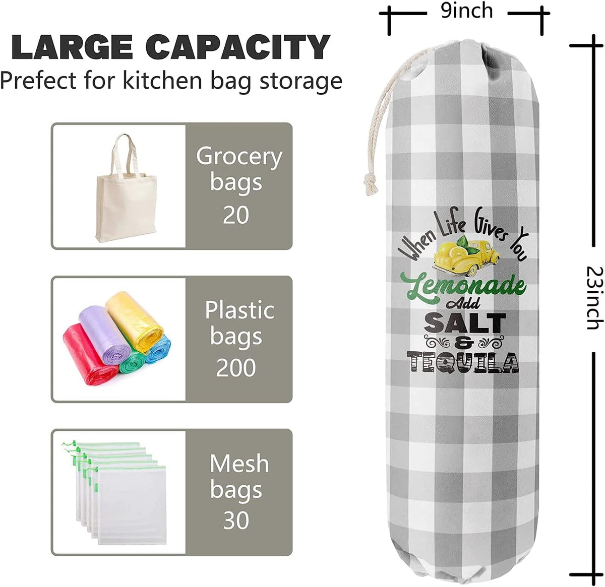 Funny You Me & The Dogs, Grocery Bags Holder Organizer For Shopping Bags, Wall Mount Plastic Bags Storage Container Dispensers, Gift For The Preferred Family And Friends