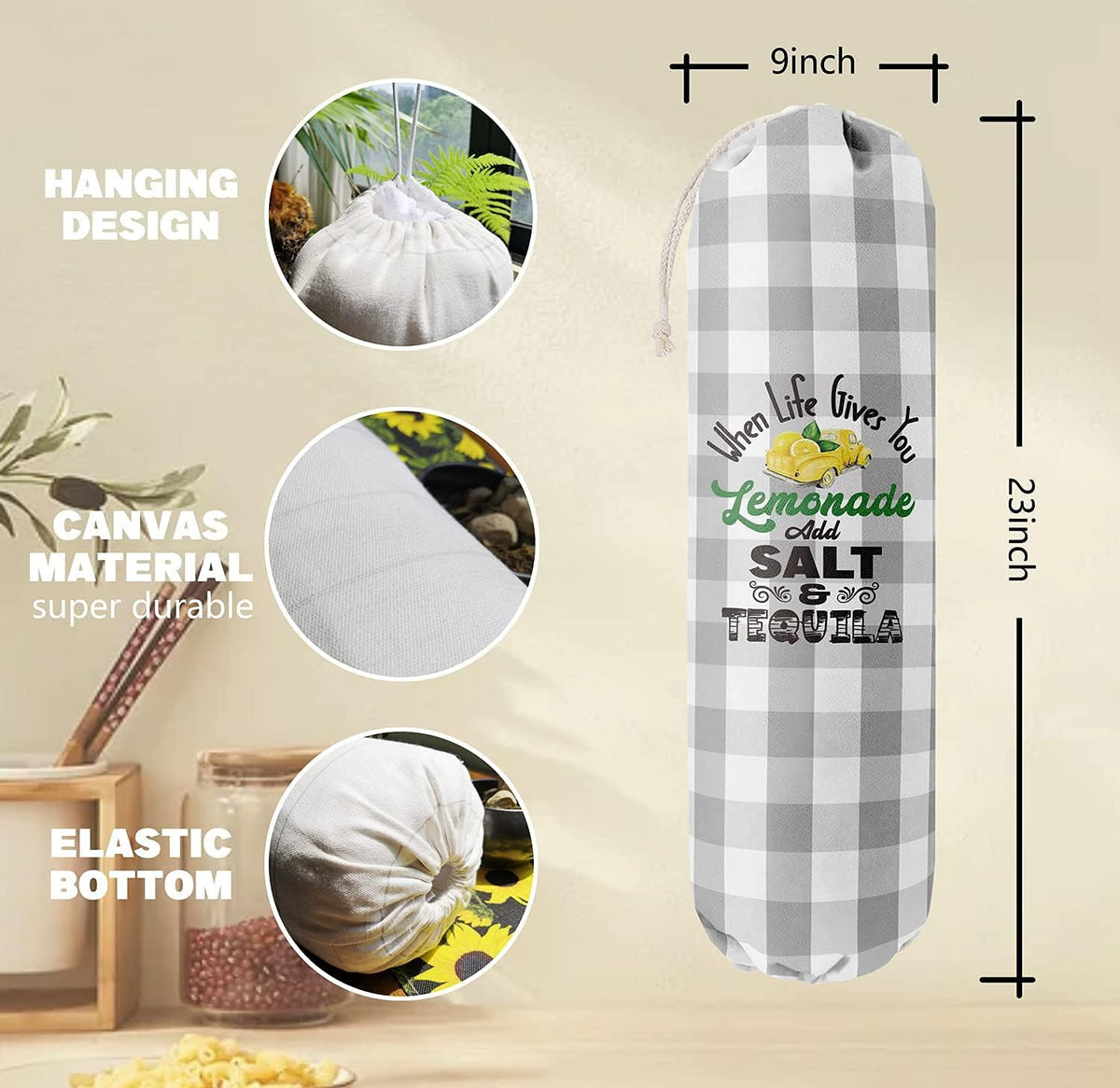 Funny You Me & The Dogs, Grocery Bags Holder Organizer For Shopping Bags, Wall Mount Plastic Bags Storage Container Dispensers, Gift For The Preferred Family And Friends